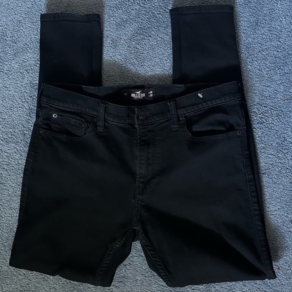 Hollister Black Skinny Jeans Men's 36 x 32 Stretch California Pants